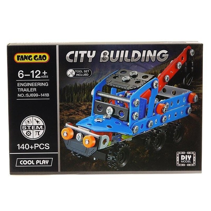 Blocuri de rasucire, Adar, Metal, 140 bucati, Multicolor, 6+