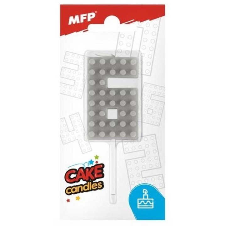 Свещ, MFP, восък, номер 6, сив