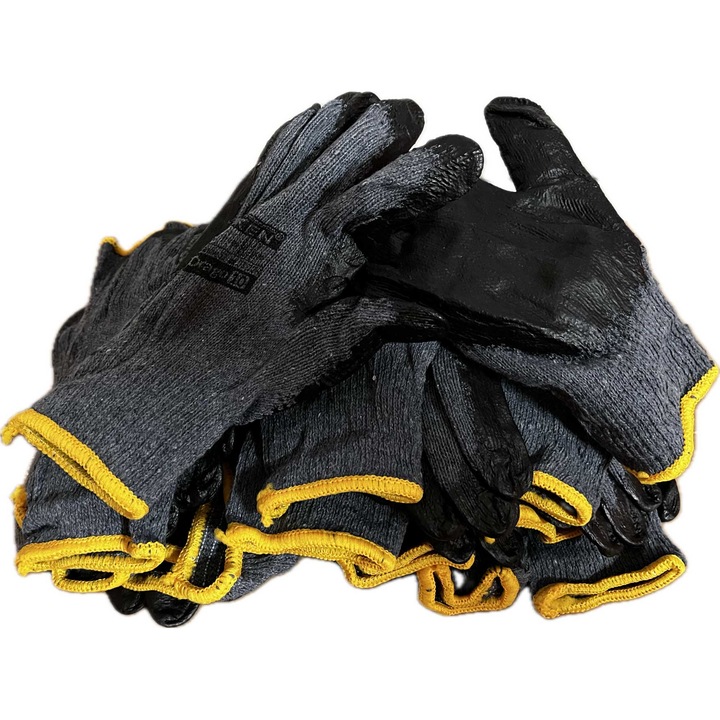 Комплект от 10 защитни ръкавици Verken ecoDRAGO, сиви, размер 10