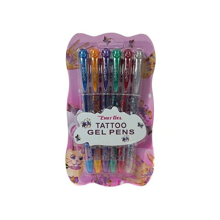 6x gél toll tetováláshoz, Adar, Multicolor