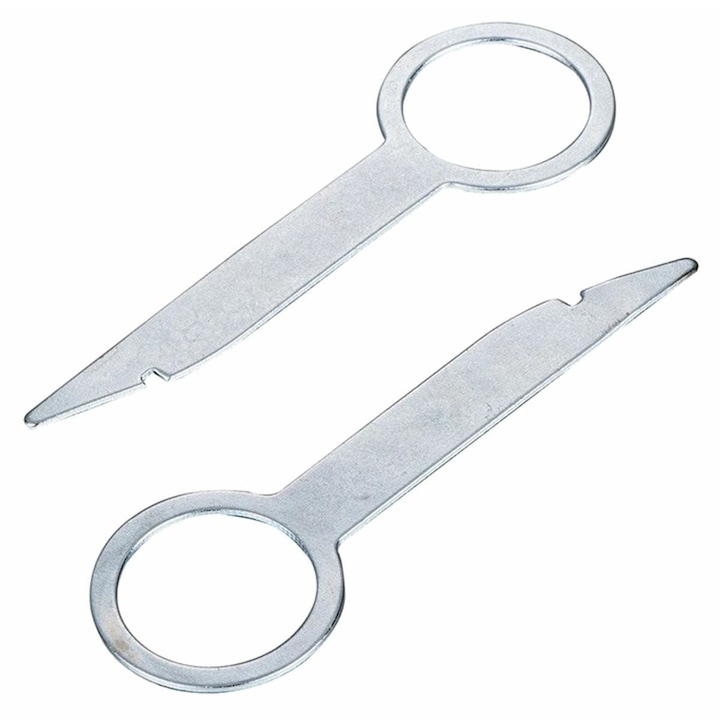 Set 2 chei universale pentru scoaterea radio-ului auto, ZakupyTV, Otel, Argintiu