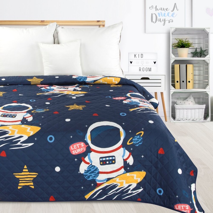 Декоративно покривало за легло KID 170x210 Design91green многоцветно Space Surfing
