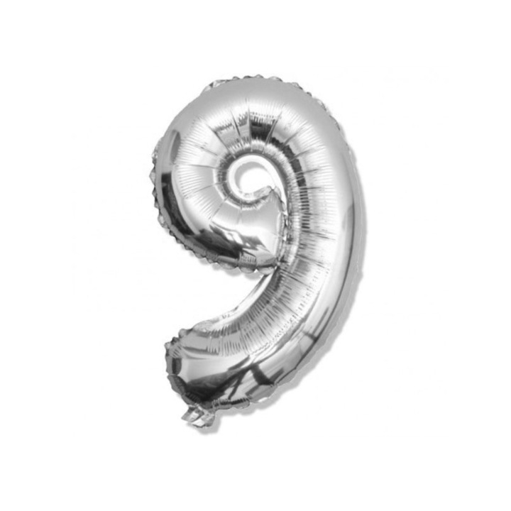 Балон ZakupyTV, Номер 9, 106 см, Сребро