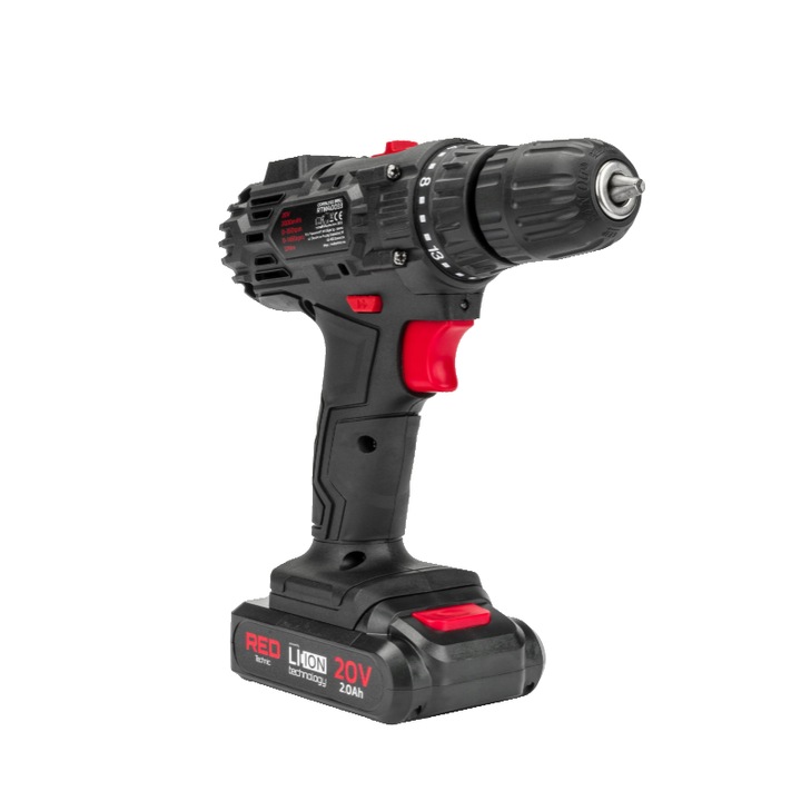 Винтоверт с батерия и зарядно, 2 x Li-Ion батерии, 2 Ah/20 V, резба Red Technic