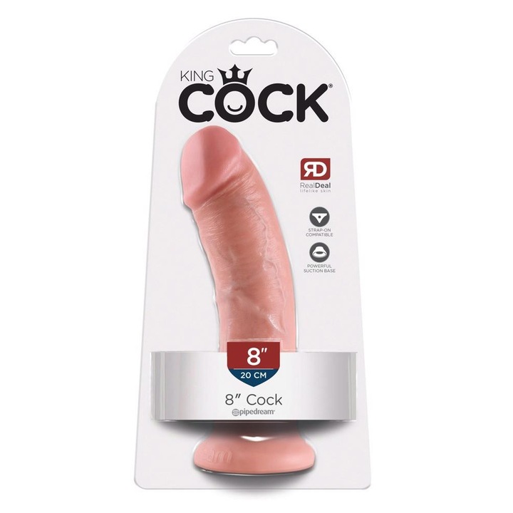 Dildo King Cock, 20x4.6cm, maro