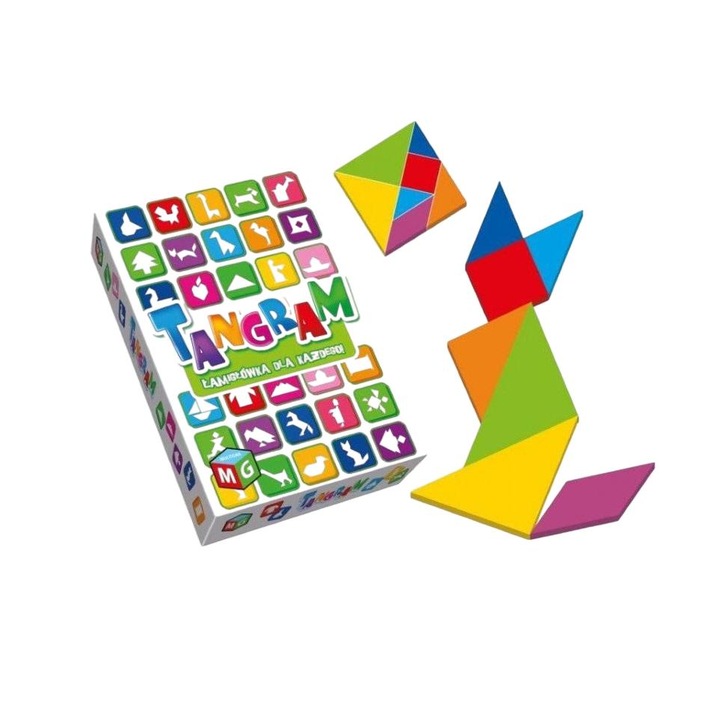 Joc educativ pentru copii, Multigra, Tangram, 60 piese, +3ani, Multicolor