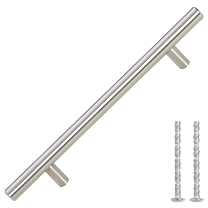 Set manere de dulap vidaXL, 10 buc., argintiu, 160 mm, otel inoxidabil 155351