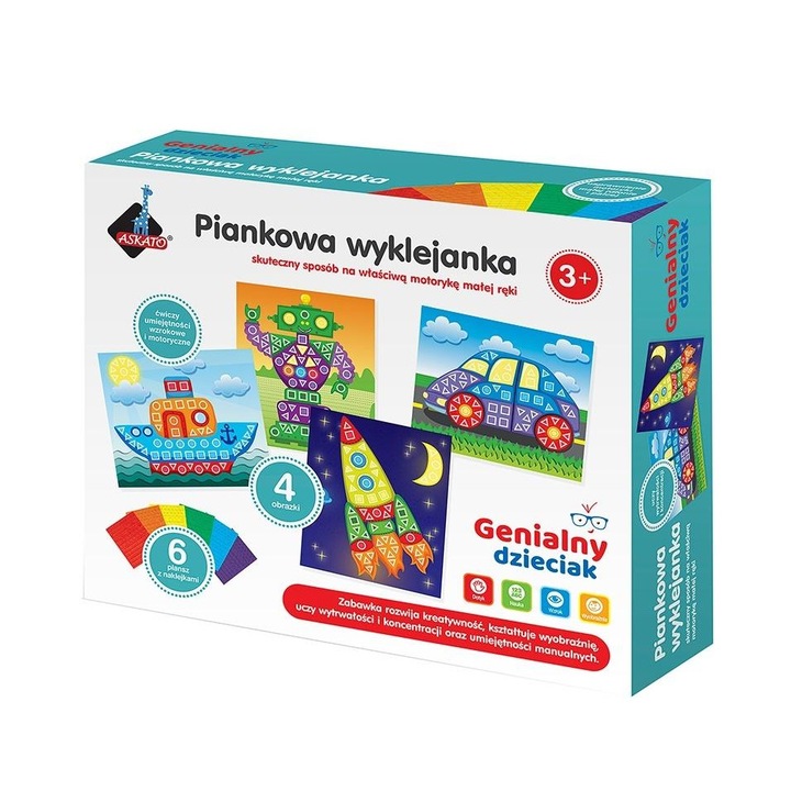 Mozaic pentru copii, Askato, Multicolor, 3+