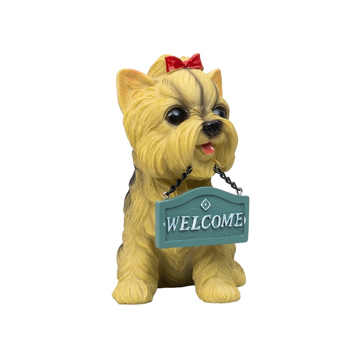 Decoratiune pentru gradina, din rasina, model catel, inaltime 16cm / ZTS 8020