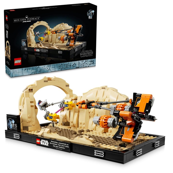 LEGO® Star Wars™ - Dioramă Cursa din Mos Espa 75380, 718 piese