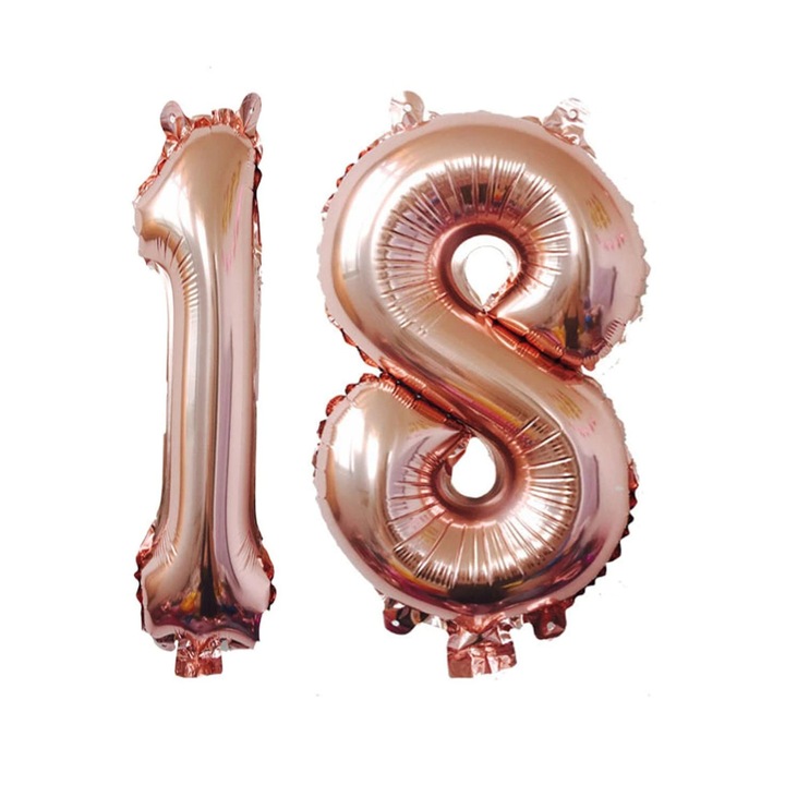 Set 2 Baloane Rose Gold Aniversare 18 Ani Selling Depot