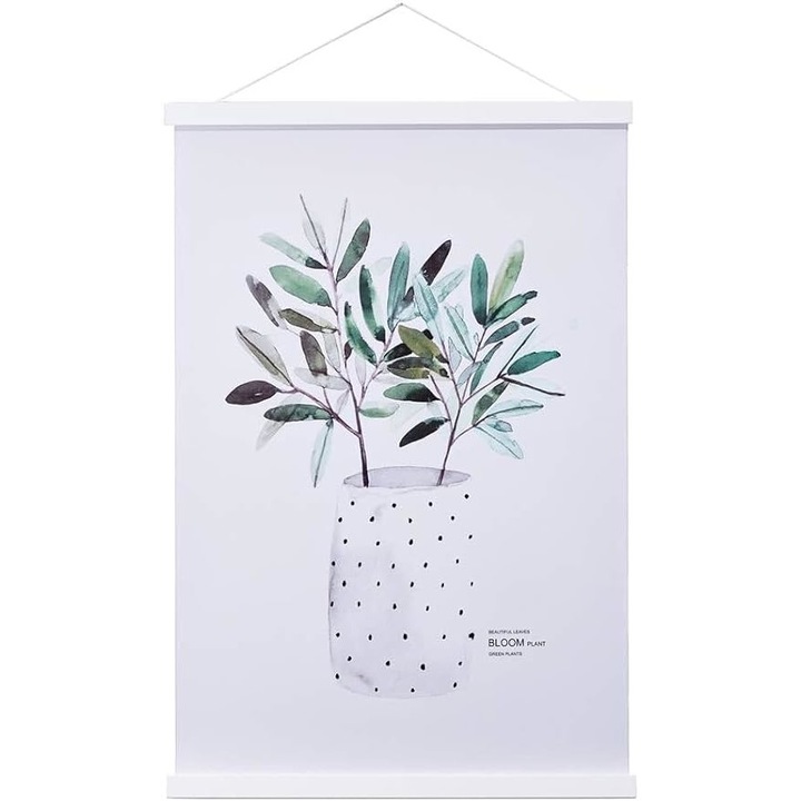 Rame magnetice pentru afise/postere, din lemn, 56 cm, alb