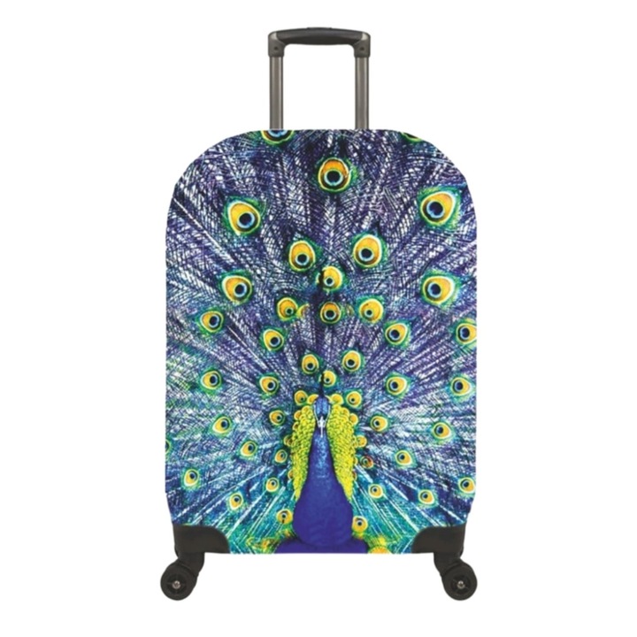 Husa protectie troler, elastica, marimea L, model Paun