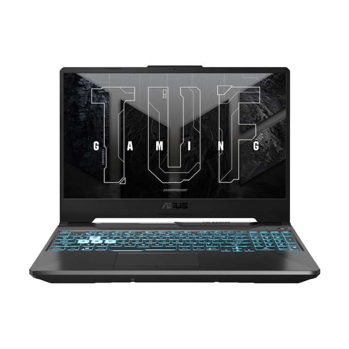 Asus TUF Gaming A15 FA506NC-HN012 Laptop, 15.6", AMD Ryzen 5 7535HS (6 magos), NVIDIA GeForce RTX 3050 (4GB GDDR6), 16GB 4800MHz DDR5 (2x8GB), 512 GB SSD, Free DOS, Fekete