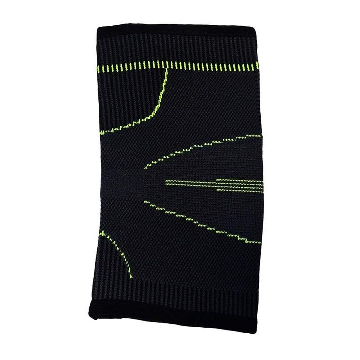 Cotiera Elastica SIKS, Protectie Pentru Cot, Fasa Compresiva, Marime Universala, Negru Cu Verde