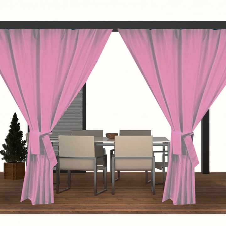 Szett Kültéri kerti függöny, Setgarden, 155x200cm, 2 részes, világoslila