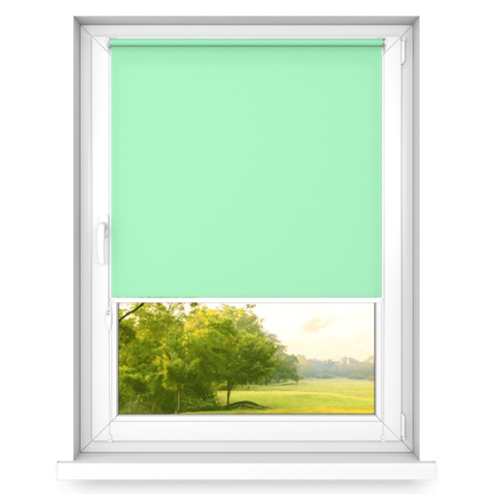 Ролетна щора, регулируема със задвижване от дясната страна, Time4blinds, светлозелена, 1400 mm x 1200 mm, полиестер