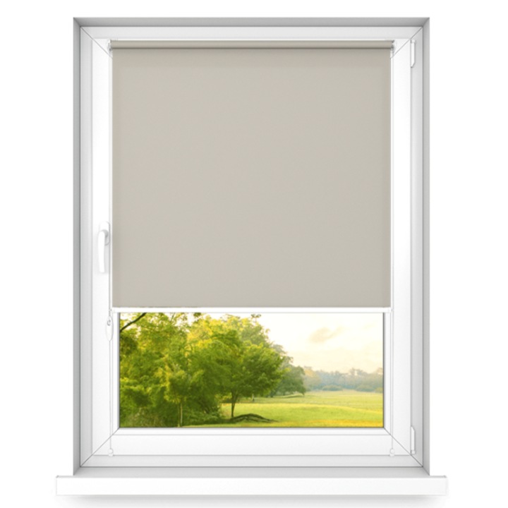 Jaluzea tip rulou, reglabila cu actionare pe partea stanga, Time4blinds, Bej, 130 cm x 190 cm, Poliester