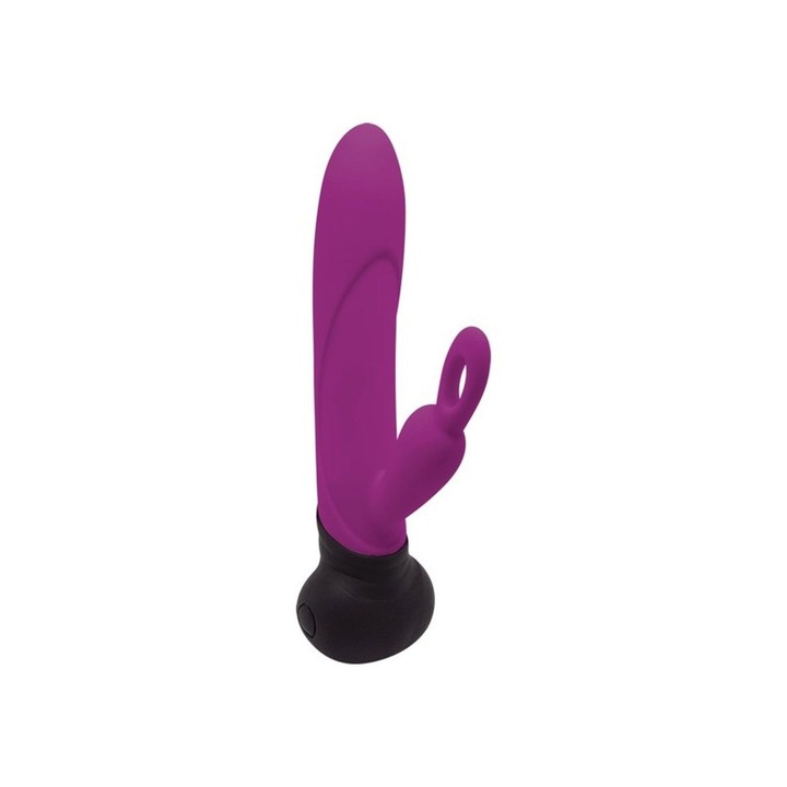 Vibrator dublu Adrien Lastic, silicon, mov, 19.7x3.6cm, set