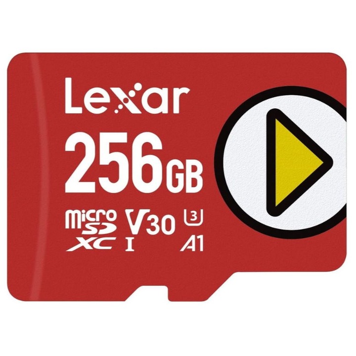 Card de memorie Lexar PLAY microSDXC, 256GB, UHS-I U3, V30, A1, Clasa 10