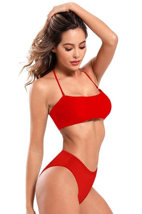 Дамски бански SHEKINI 12189 3553779 8865-45, 2 части, С подплънки, Червен, M