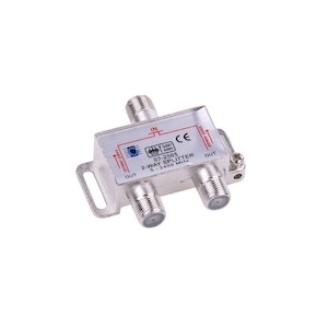 Splitter pentru semnal TV/Radio, 2 Cay, frecventa 5-2450 Mhz, aluminiu, Argintiu