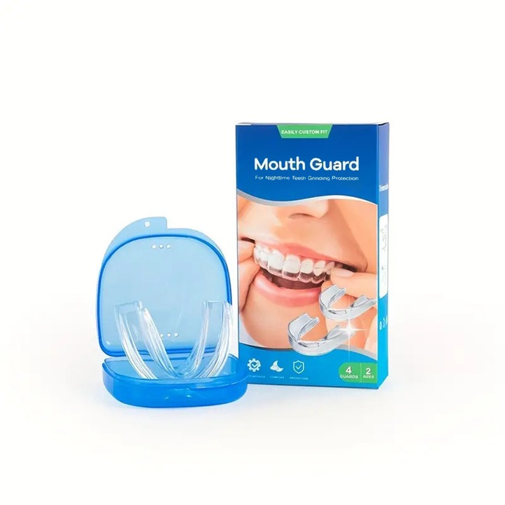 Set 4 protectoare dentare, EVA, Transparent