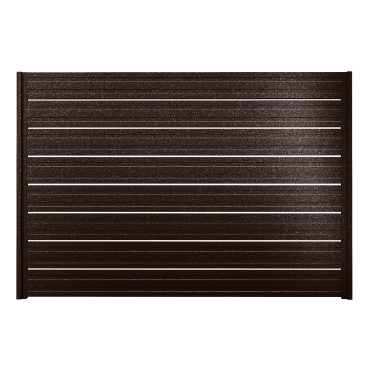 Panou de gard orizontal tip caseta x140, cu prindere invizibila, Caretta, Briliant Duo, grosime 0, 6 mm, RAL 8019 (Maro Brun), 2110 x 2000 mm (HxL)