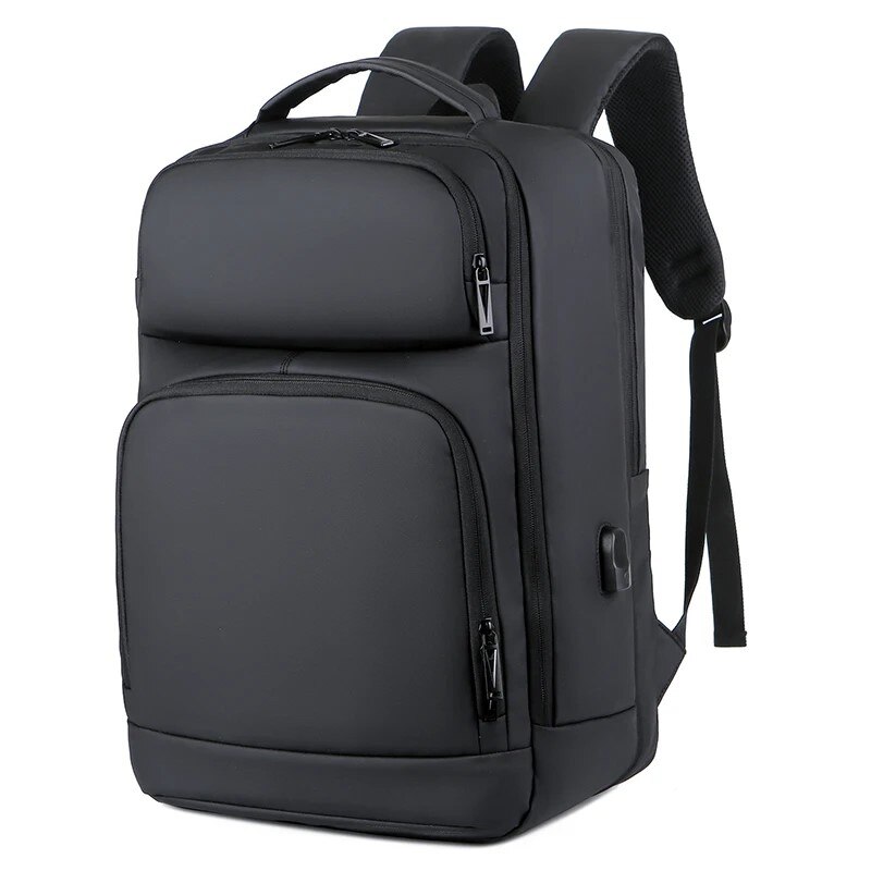 Rucsac laptop 17" pentru calatorii, expandabil, cu buzunar antifurt si port USB, Escalate, 31x19/24x47 cm, Negru