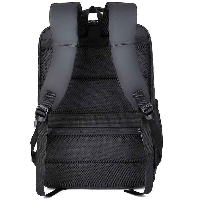 Rucsac laptop 17" pentru calatorii, expandabil, cu buzunar antifurt si port USB, Escalate, 31x19/24x47 cm, Negru