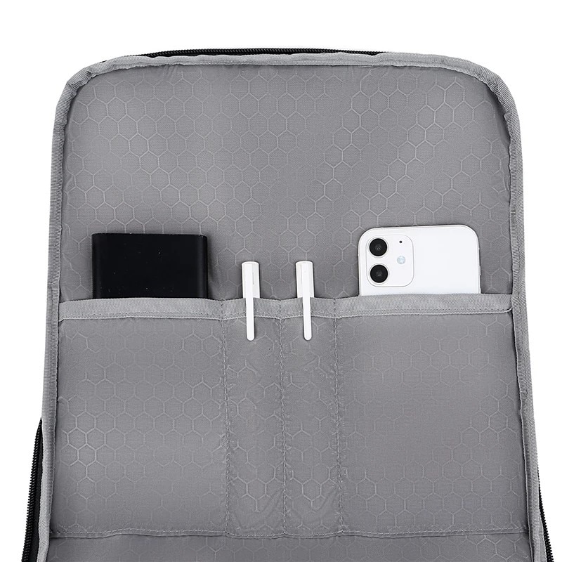 Rucsac laptop 17" pentru calatorii, expandabil, cu buzunar antifurt si port USB, Escalate, 31x19/24x47 cm, Negru