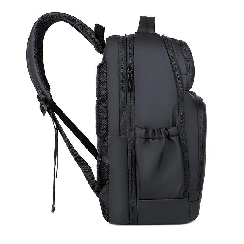 Rucsac laptop 17" pentru calatorii, expandabil, cu buzunar antifurt si port USB, Escalate, 31x19/24x47 cm, Negru