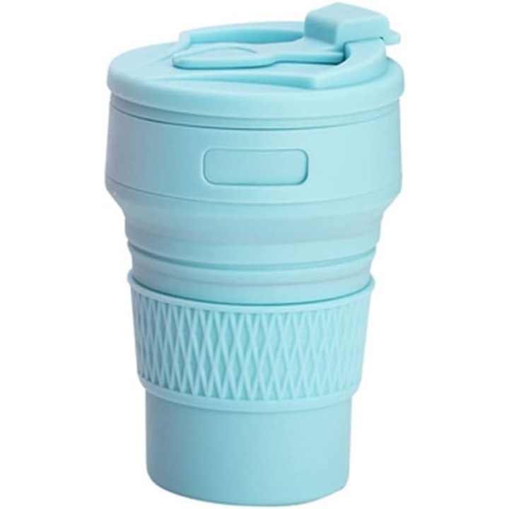 Cupa de calatorie pliabila, Silicon, Albastru