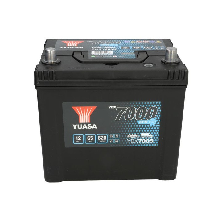Baterie YUASA 12V 65Ah/620A START&STOP EFB, YBX7000 EFB Start Stop Plus, 232x173x225 B00