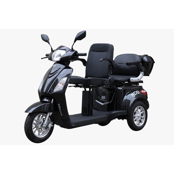 Triciclu electric RDB V-KLASS, 1000W, 60V 20AH, fara permis, 2 locuri, Negru+CIV