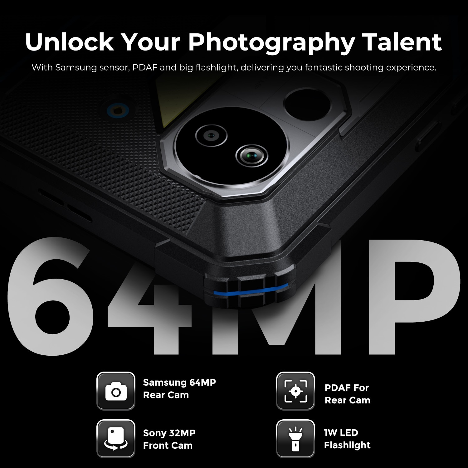 Tableta FOSSiBOT DT2, 10.4'' HD, Android 13.0, 4G+WiFi 6, 20(12+8) GB RAM+256GB ROM, octa-core, Baterie 22000mAh, 66W Fast Charge, 64MP + 32MP, Bluetooth BT5.0, OTG, GPS, Dual SIM, Negru/Albastru