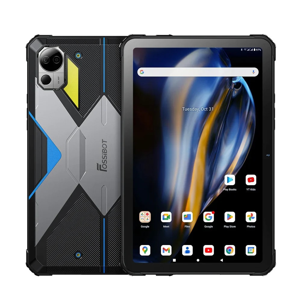 Tableta FOSSiBOT DT2, 10.4'' HD, Android 13.0, 4G+WiFi 6, 20(12+8) GB RAM+256GB ROM, octa-core, Baterie 22000mAh, 66W Fast Charge, 64MP + 32MP, Bluetooth BT5.0, OTG, GPS, Dual SIM, Negru/Albastru