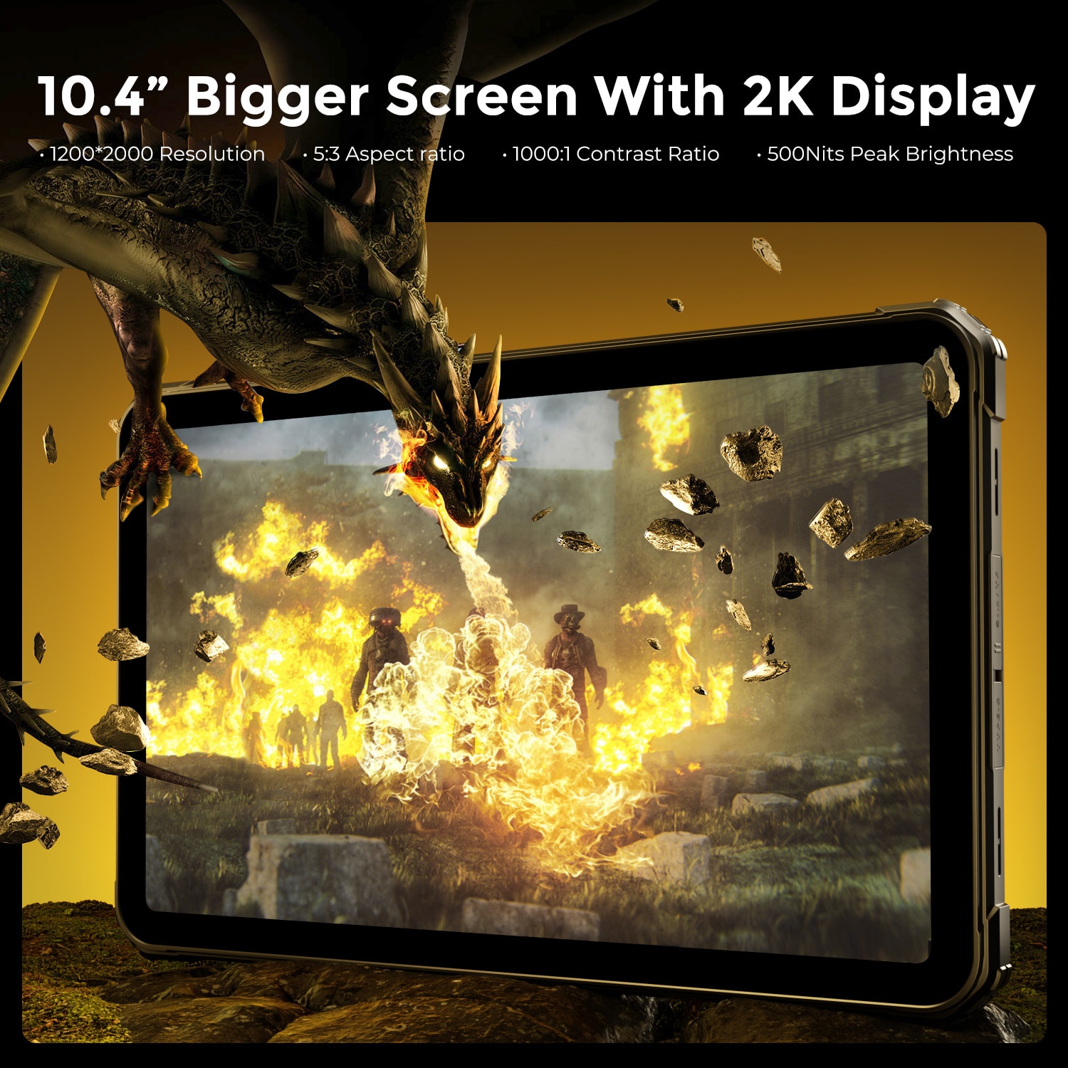 Tableta FOSSiBOT DT2, 10.4'' HD, Android 13.0, 4G+WiFi 6, 20(12+8) GB RAM+256GB ROM, octa-core, Baterie 22000mAh, 66W Fast Charge, 64MP + 32MP, Bluetooth BT5.0, OTG, GPS, Dual SIM, Negru/Albastru