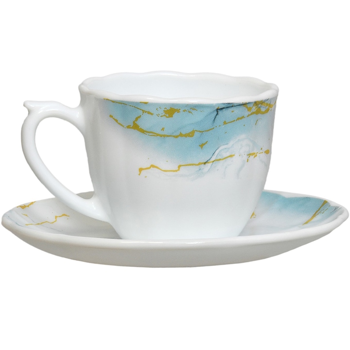 Set 12 piese pentru cafea Dinova Decor Turquoise, opal