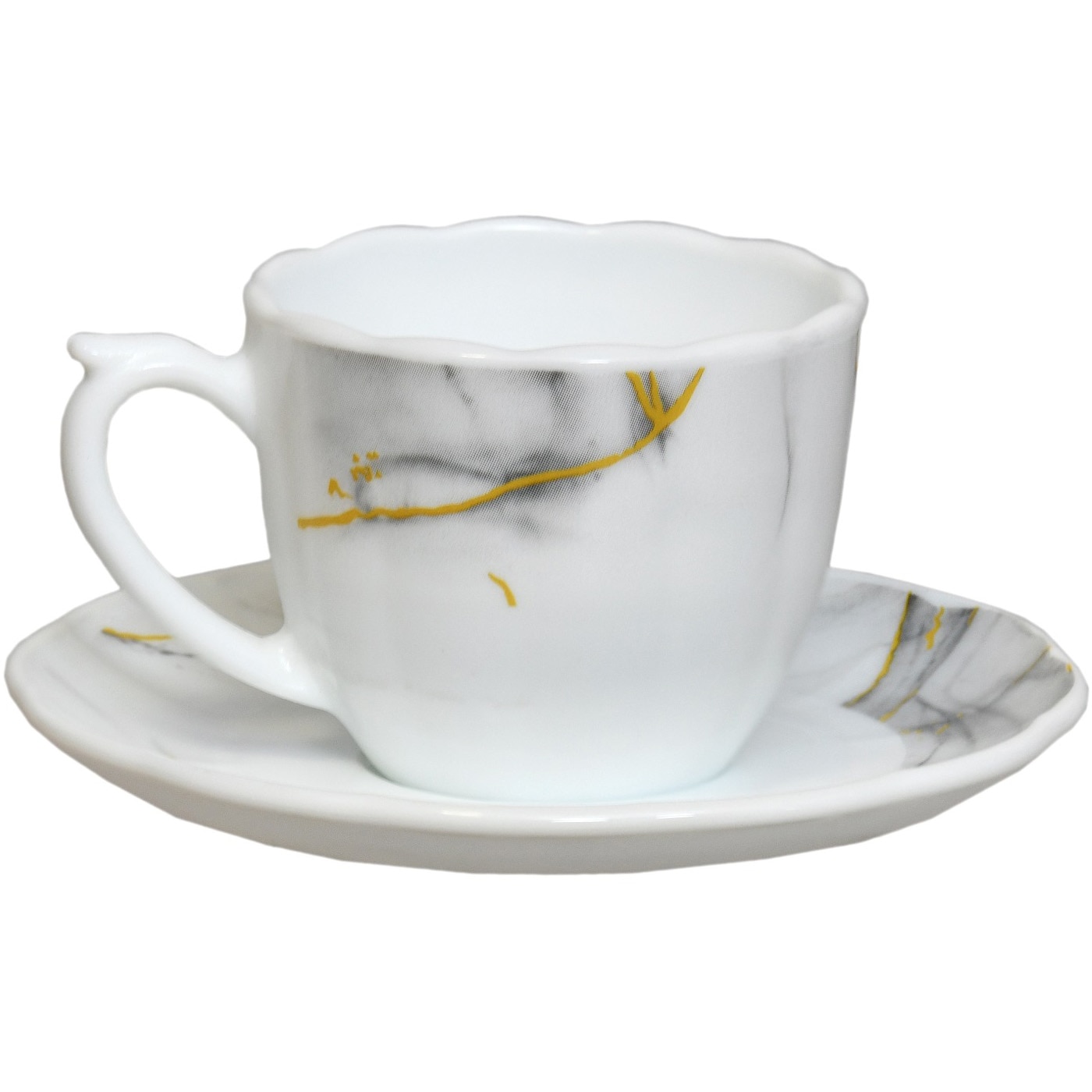 Set 12 piese pentru cafea Dinova Decor Gray, opal