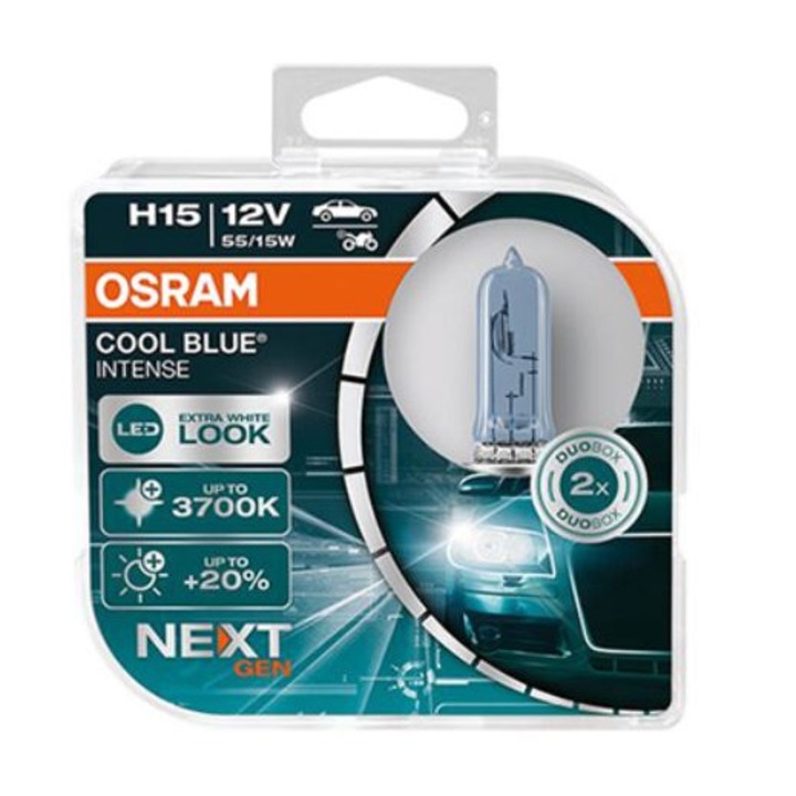 Комплект 2 крушки H15 12V 55W Osram Cool Blue Intense NextGen