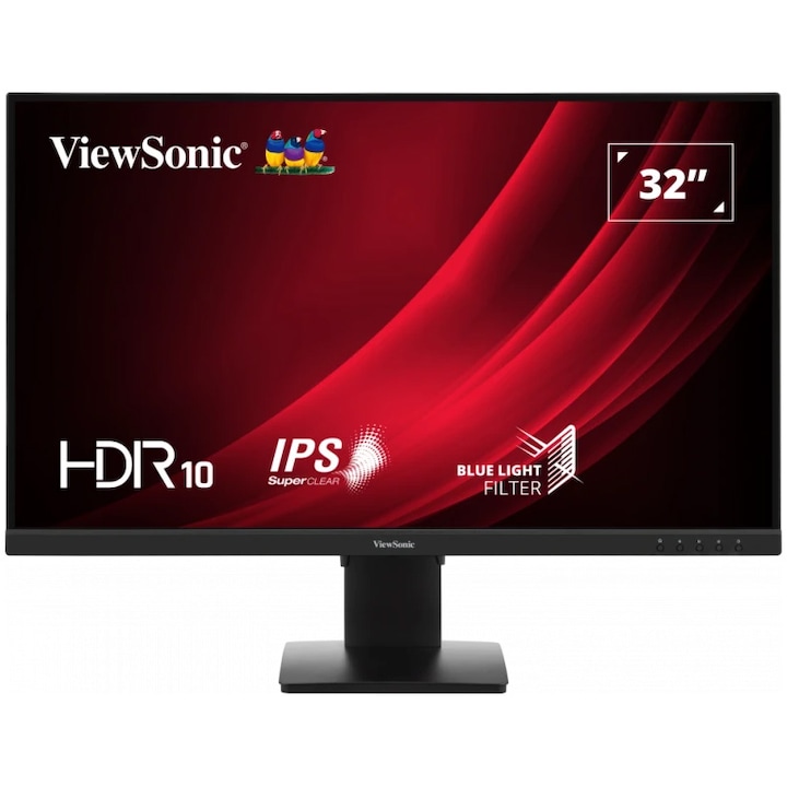 ViewSonic 32" VG3209-4K LED monitor, 4K, Display Port, HDMI, Vesa, fekete
