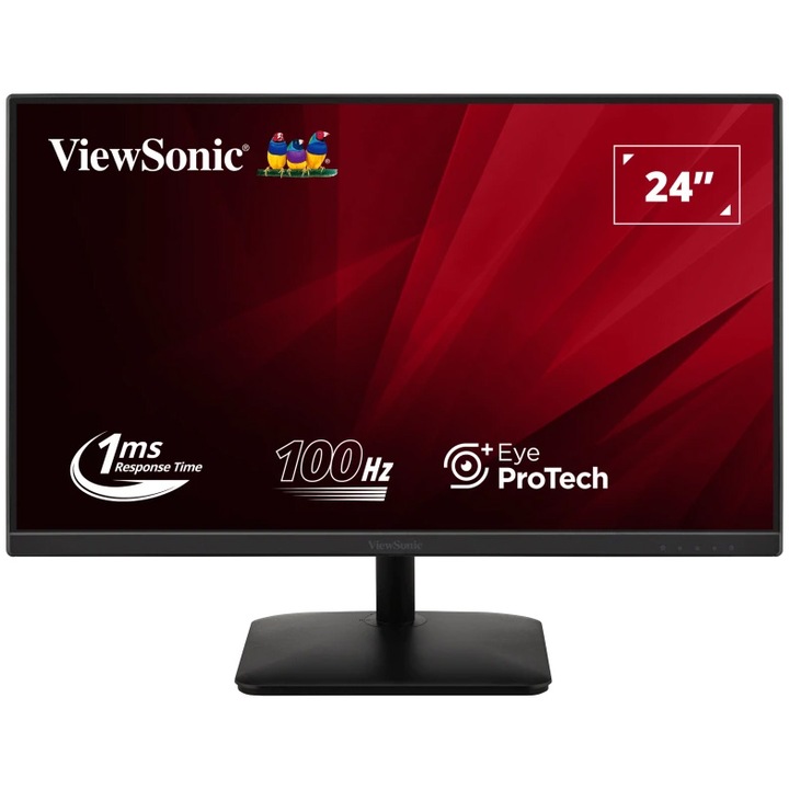 ViewSonic 24" VA2408-MHDB LED monitor, FHD, Display Port, HDMI, USB HUB, Vesa, fekete
