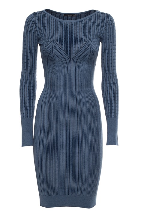 Rochie Dama, Guess, Cambrata, Albastru marina`, Albastru aquamarin