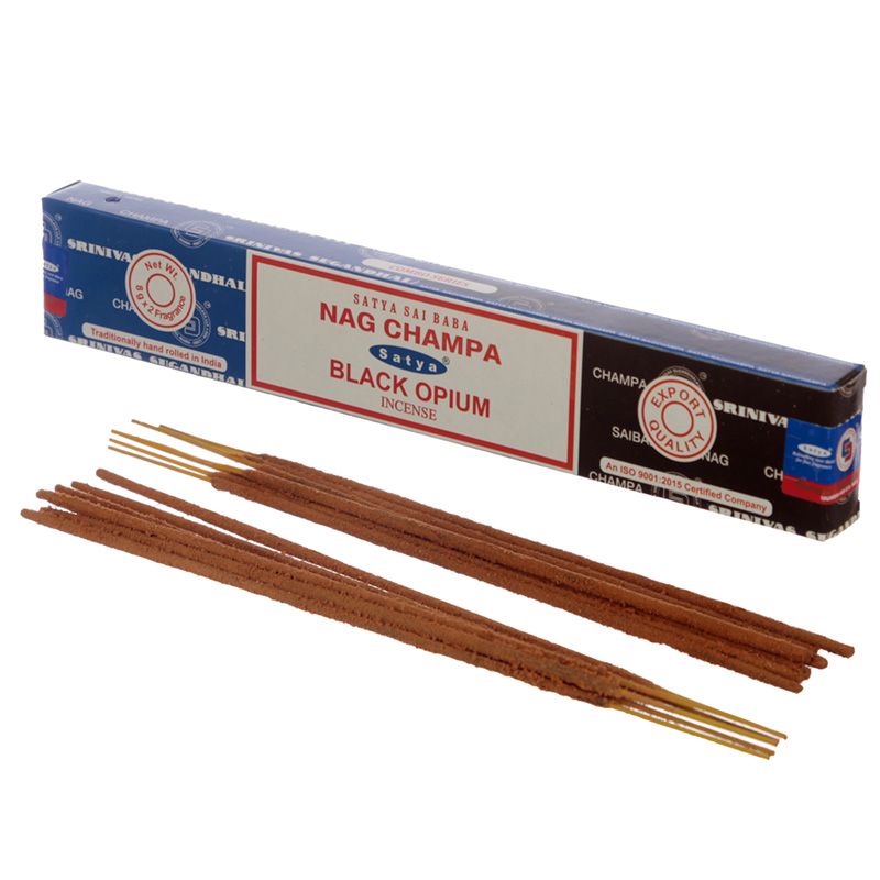 Betisoare parfumate cu tamaie, Satya, Nag Champa & Black Opium