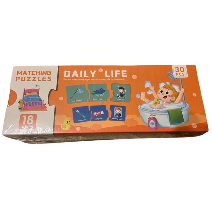 Hozzáillő puzzle gyerekeknek, 10 modell, 30 darab, Napi élet
