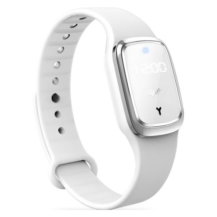 Bratara cu Ultrasunete Impotriva Tantarilor cu Efect Repelent si Functie de Ceas DAVIDAMI CONCEPT®, Alb