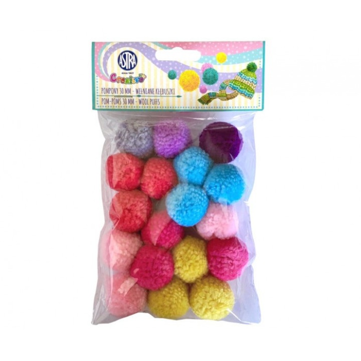Pompoane decorative, ASTRA art-pap, Bumbac, Multicolor