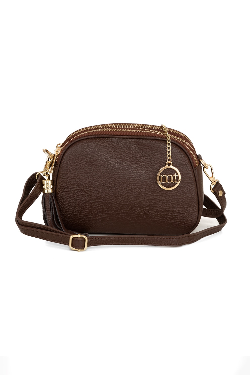 Mia Tomazzi, Geanta crossbody din piele cu trei compartimente