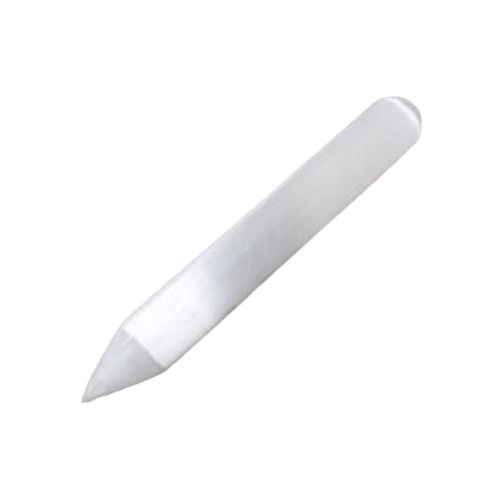Szelenit pálca, Ancient Wisdom, 16 cm, fehér/szürke